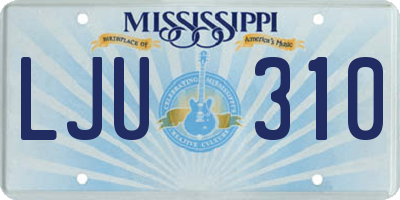 MS license plate LJU310