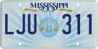 MS license plate LJU311