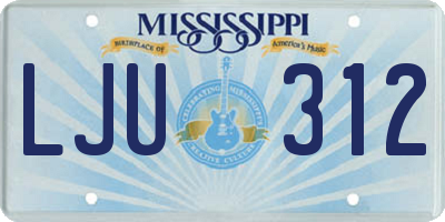 MS license plate LJU312