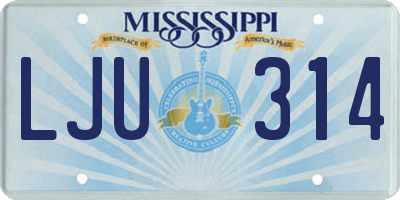 MS license plate LJU314