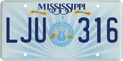 MS license plate LJU316
