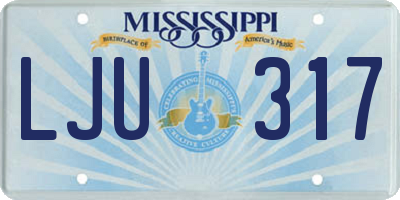 MS license plate LJU317