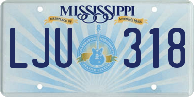 MS license plate LJU318