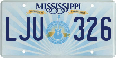 MS license plate LJU326