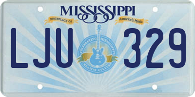 MS license plate LJU329