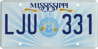 MS license plate LJU331