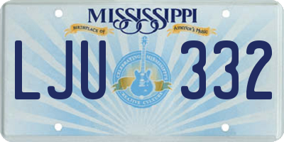 MS license plate LJU332