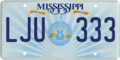 MS license plate LJU333