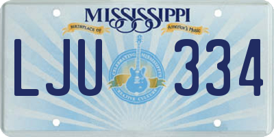 MS license plate LJU334