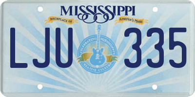 MS license plate LJU335