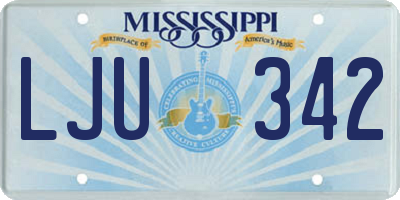MS license plate LJU342
