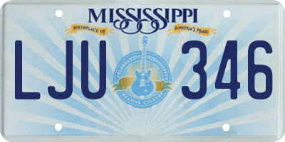 MS license plate LJU346
