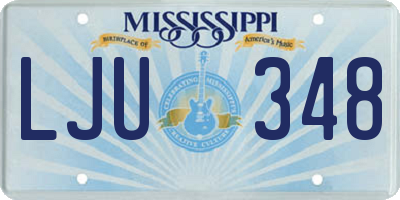 MS license plate LJU348