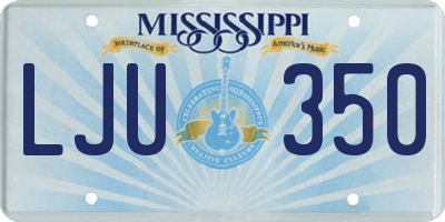 MS license plate LJU350
