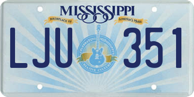 MS license plate LJU351