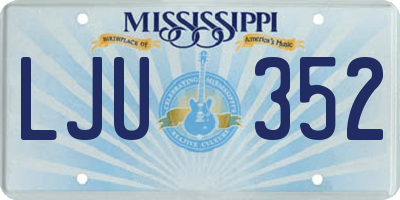 MS license plate LJU352