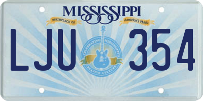 MS license plate LJU354
