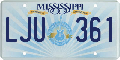 MS license plate LJU361