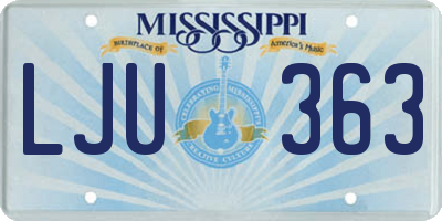 MS license plate LJU363