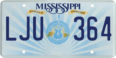 MS license plate LJU364