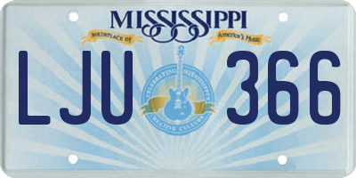 MS license plate LJU366