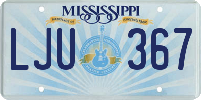 MS license plate LJU367