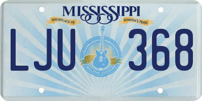 MS license plate LJU368