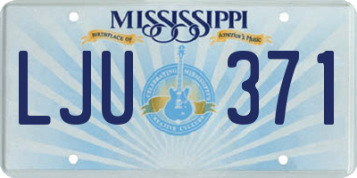 MS license plate LJU371