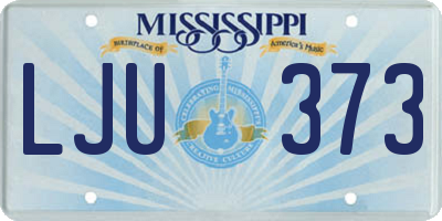 MS license plate LJU373