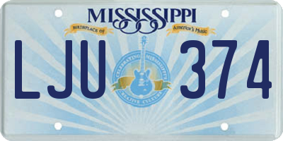 MS license plate LJU374