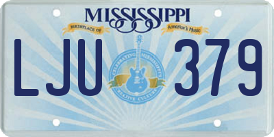 MS license plate LJU379