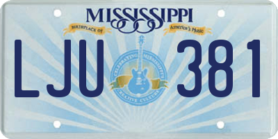 MS license plate LJU381