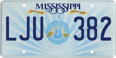 MS license plate LJU382