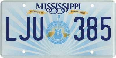 MS license plate LJU385