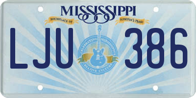 MS license plate LJU386