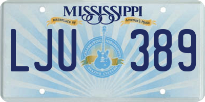 MS license plate LJU389