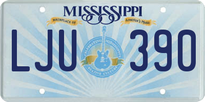 MS license plate LJU390