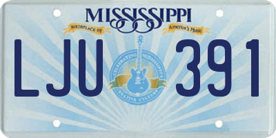 MS license plate LJU391