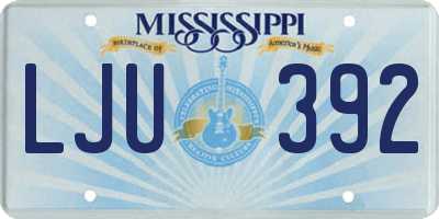 MS license plate LJU392