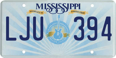 MS license plate LJU394