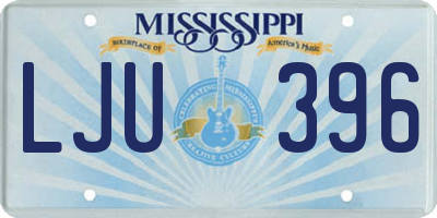 MS license plate LJU396