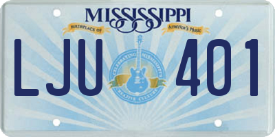 MS license plate LJU401
