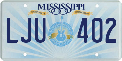 MS license plate LJU402