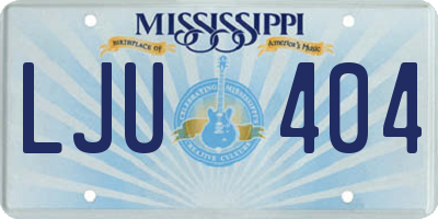 MS license plate LJU404