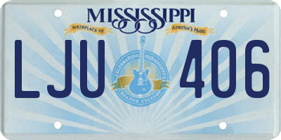 MS license plate LJU406
