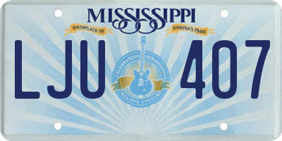 MS license plate LJU407