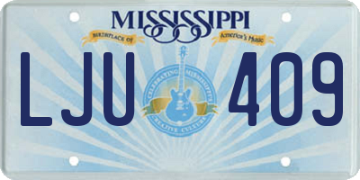 MS license plate LJU409
