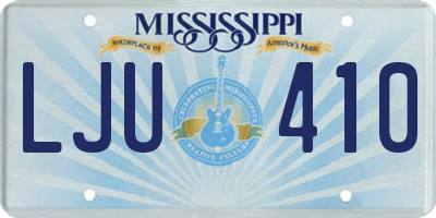 MS license plate LJU410