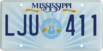 MS license plate LJU411