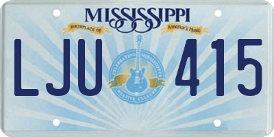 MS license plate LJU415